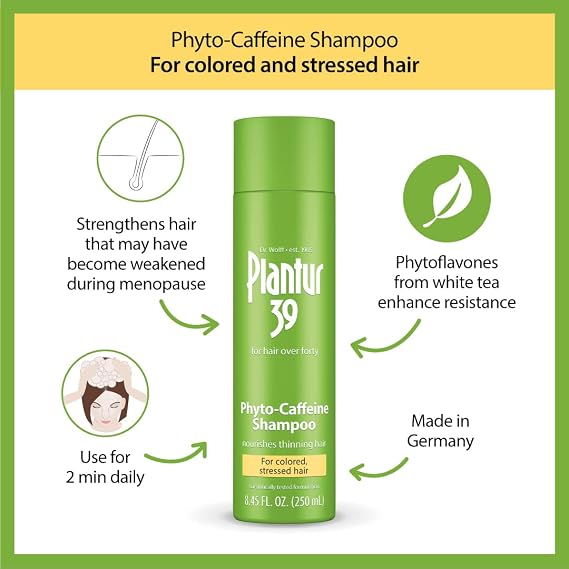 Plantur 39 Phyto-Caffeine Shampoo for Colored, Stressed Hair, 8.45 fl oz