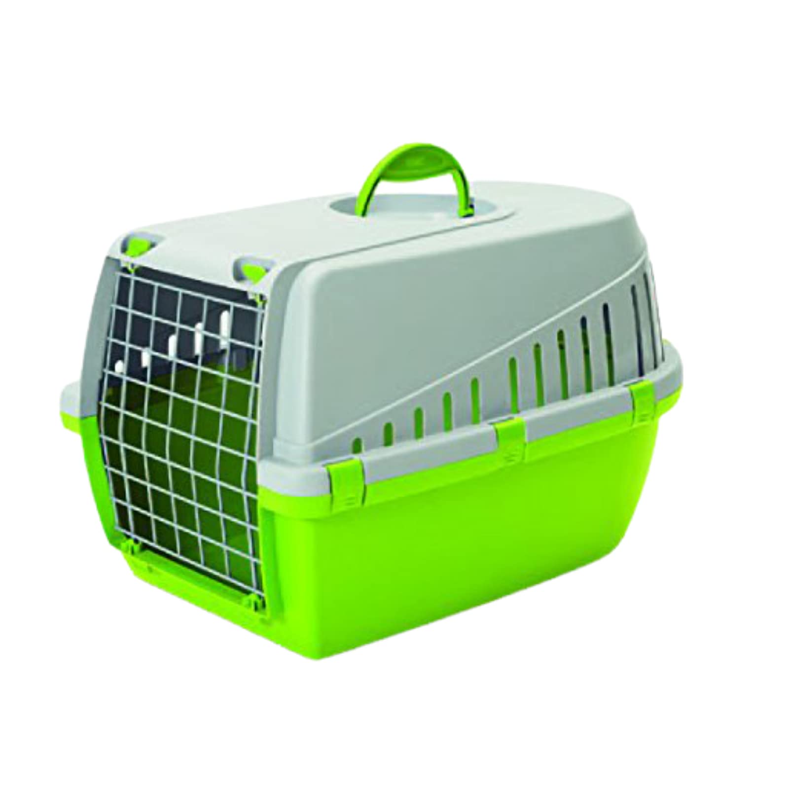 Savic Zephos 1 Pet Carrier, 19 x 13 x 12 inch, Travel Transport Carrier for Small Dogs and Cats Weighing up to 7 kg, Suitable for Water, Road, and Train Transport, Lemon Green