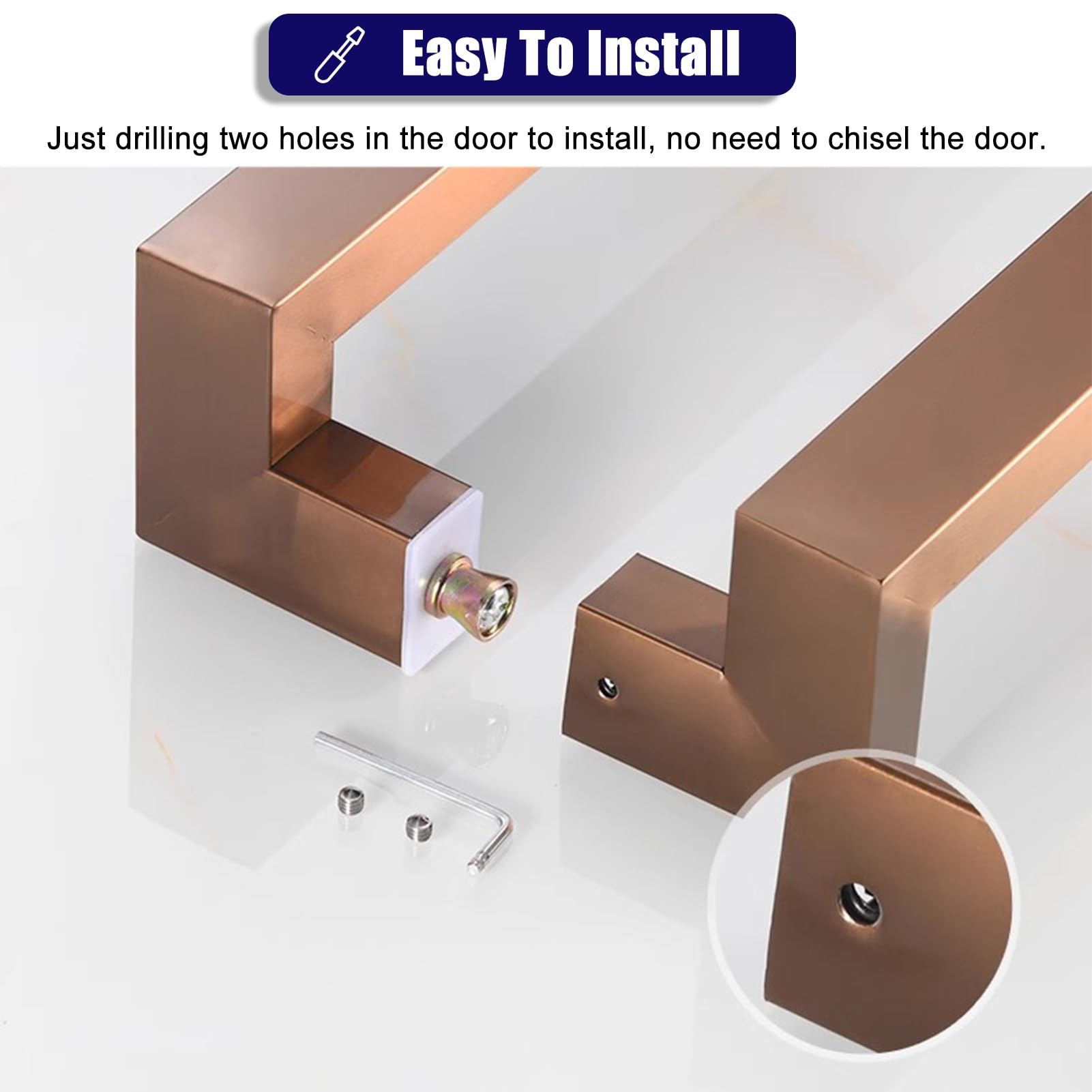 Maniglie Per Porte Barra Push Pull per Porta Bifacciale Rettangolare, Pomello per Porte in Legno Cancelli Vetro Contemporanei, Maniglione Ingresso Commerciale, Maniglia Doccia con Superficie Liscia (