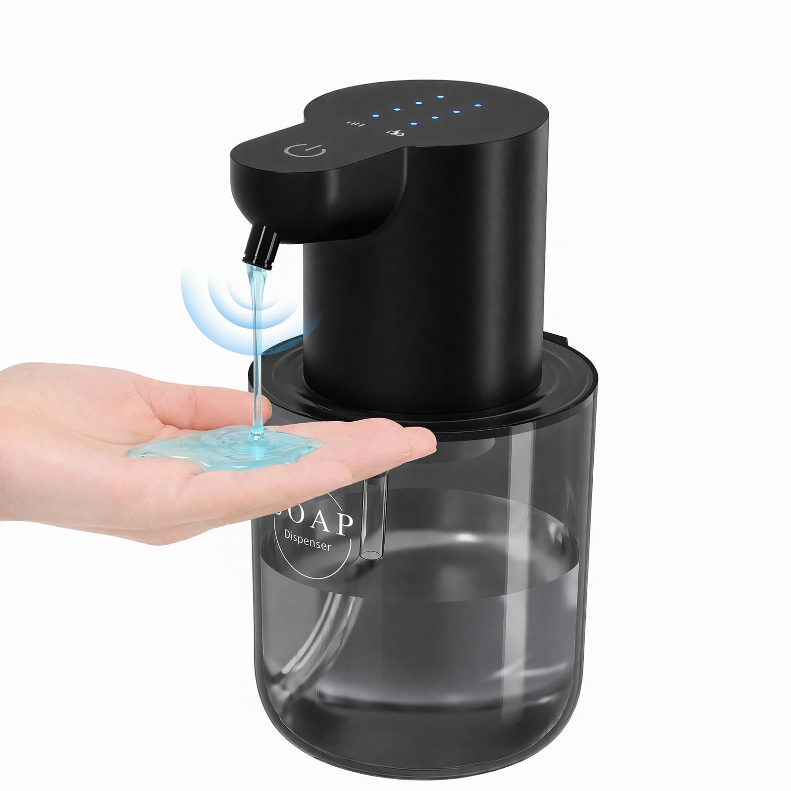 Dispensador Jabon Automatico Pared 400ml, Dosificador Gel Negro
