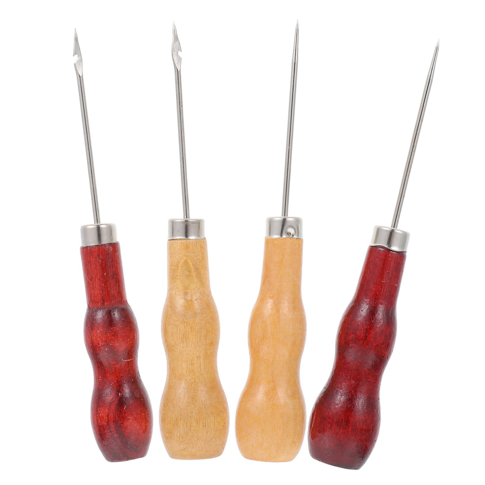 LALAFINA 12Pcs Handle Sewing Prickers Durable Leather Scratch Awls for DIY Craft Perforating Awls with Smooth Grip for Leatherworking and Sewing Projects