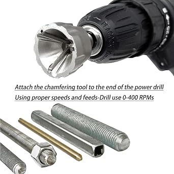 Deburring External Chamfer Tool Hex Shank Bolt Thread Repair Tool