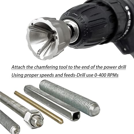 Deburring External Chamfer Tool Hex Shank Bolt Thread Repair Tool