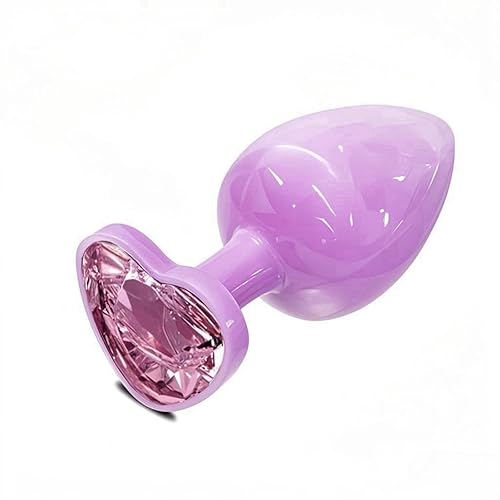 Anal Plugs Small Butt Plug for Beginners,Adult Aanl Toys with Heart-Shaped Jewelry Base,G Spot Sex Toy Anal Sex Adult Toy for Beginner Adult Unisex Women and Men Couple (Small Pink) - Purple