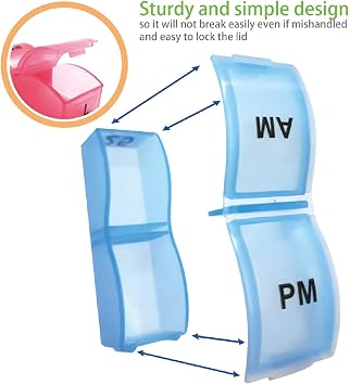 Pill Organizer Monthly - Medicine Organizer Monthly, 31 Day Pill Box, Weekly AM/PM Pill Case, Large Compartments to Hold Vitamins Supplements and Travel Pill Organizer