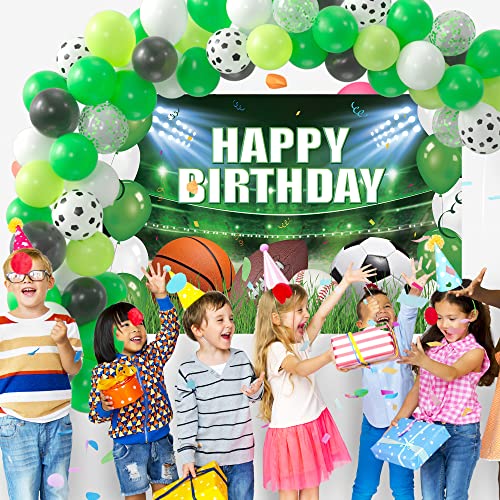 Xigejob Sports Theme Birthday Party Supplies - Sports Party Decorations Include Balloon Garland Arch, Backdrop, Sports Theme Soccer Basketball Baseball Football Birthday Decorations Party Supplies #TOP3