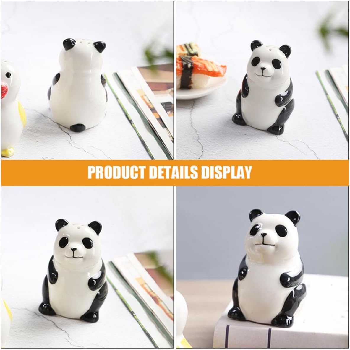 Cute Panda Ceramic Seasoning Jar Xmas Pepper Shaker