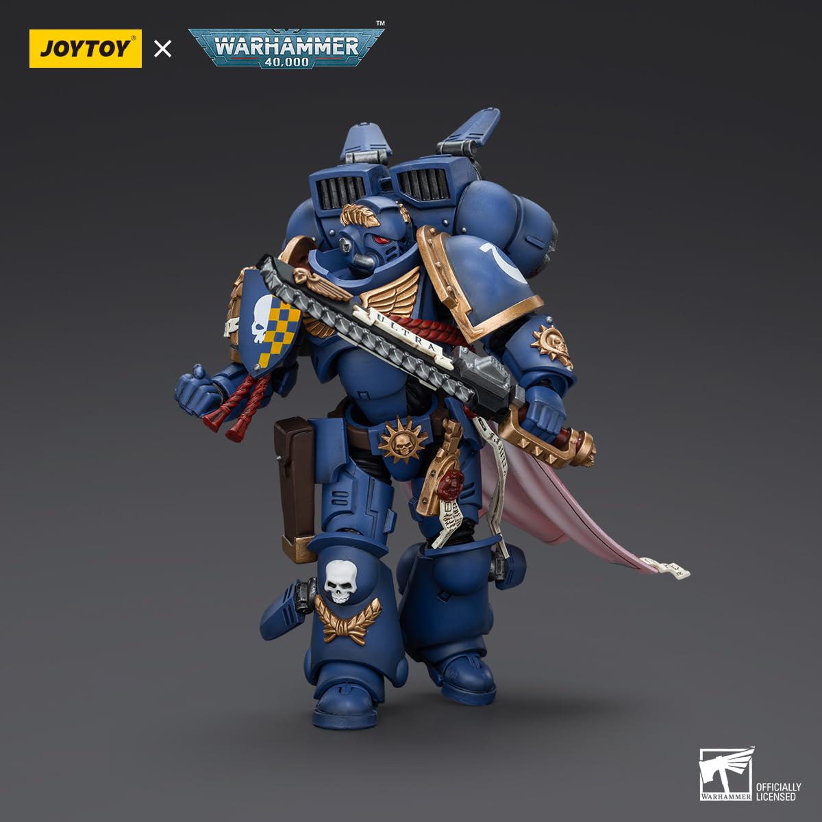 TOYVERSE JOYTOY 1/18 Figurka akcji Warhammer 40,000, kapitan ultramaryny z pakietem skokowym, model postaci ruchomych stawów, od 15 lat