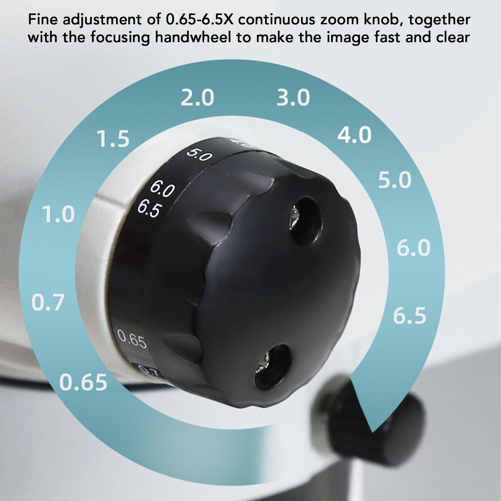 FTVOGUE Microscopio Compuesto Binocular, Microscopio Profesional de Aleación de Aluminio con Zoom Continuo de 6,5X a 65X, Enfoque de Ajuste Fino, Distancia de Trabajo de 110 Mm para Reparación de