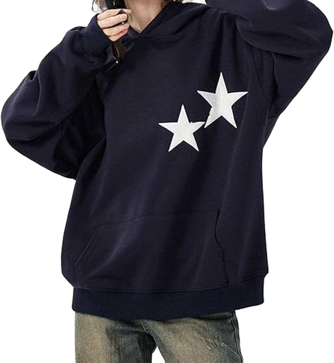 Y2k Hoodie Women Men Graphic Star Hoodies Vintage Aesthetic Pullover Sweatshirt Harajuku Jacket Streetwear - Image 2