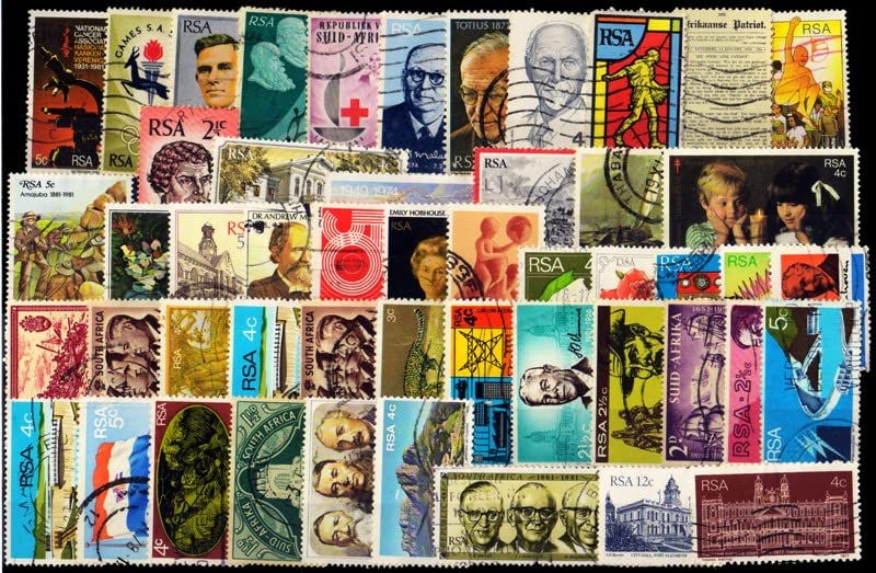 ISC~ South Africa Stamps 50 Different, Used Small & Large Genuine Postage Stamps ~ STAMPEX