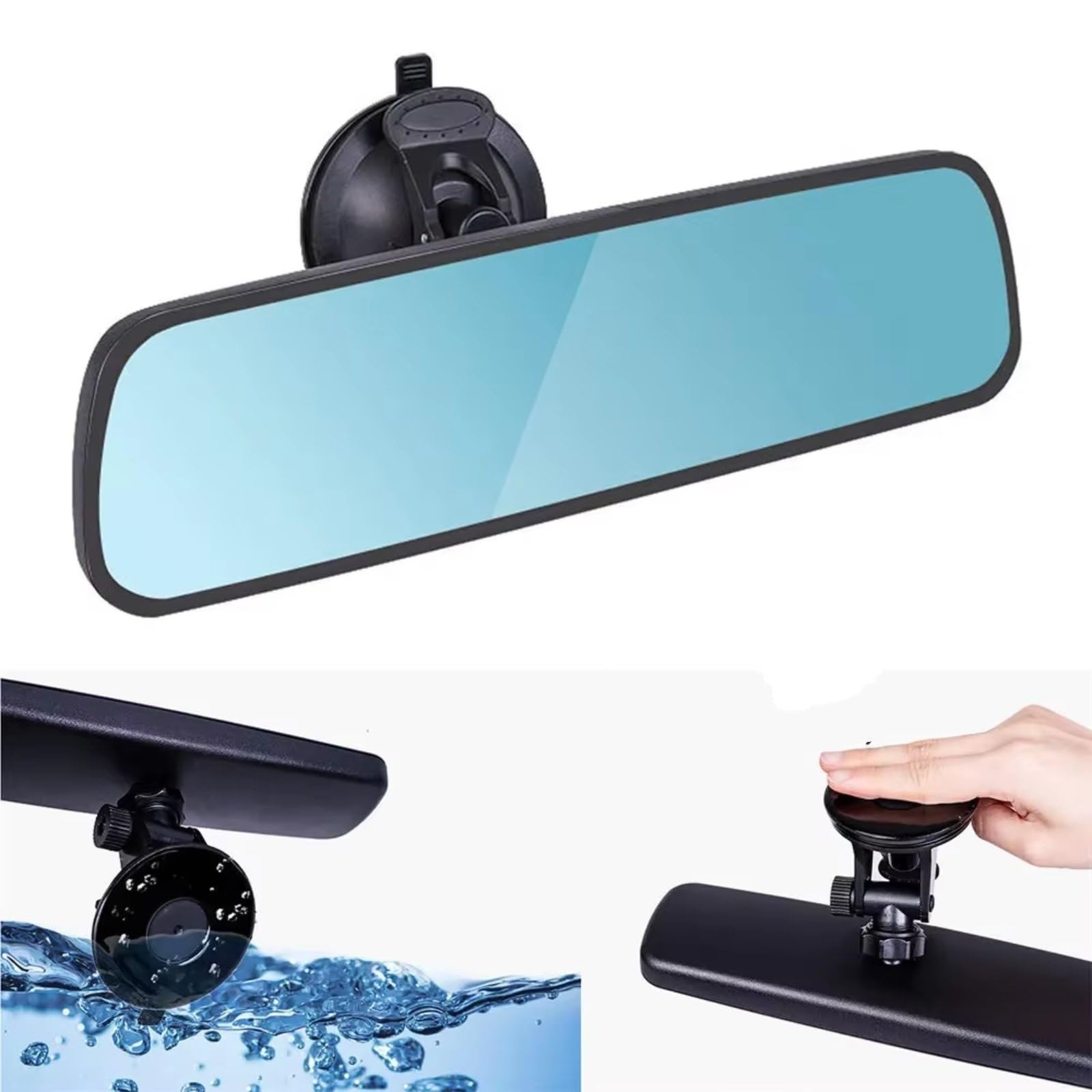 Compatibile Con Universale 360° Rotante Auto Grandangolo Antiriflesso Blu Specchietto Retrovisore Regolabile Ventosa Interno Accessori
