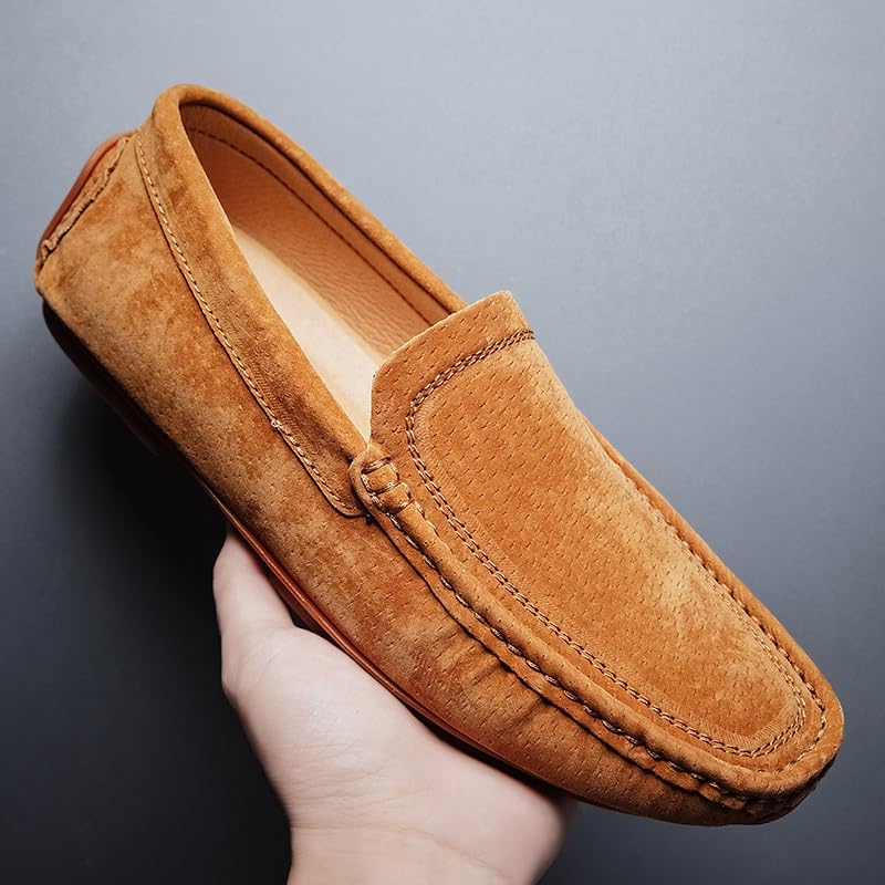 Loafers for Men Solid Color Driving Moccasins Loafers Stitching Details PU Suede Anti-Slip Flexible Flat Heel Casual Slip On4