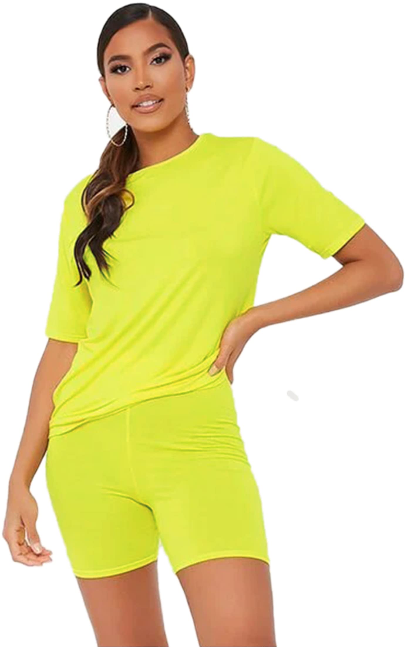 Crazy Girls Girls Neon Yellow Crazy Womens Plain Baggy Oversize Top, Sm (Uk 8-10)
