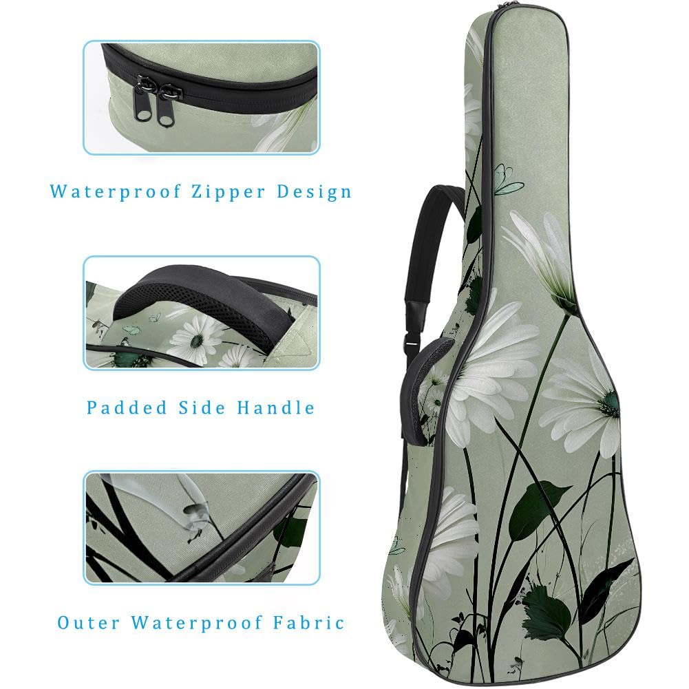 Gitarrentasche, volle Größe, 99 cm, 101,6 cm, 104,1 cm, für Akustikgitarre, Konzertgitarre, 10 mm dick, gepolstert, Schneemann-Gitarrenkoffer, wasserdicht, mit Tasche, verstellbarer