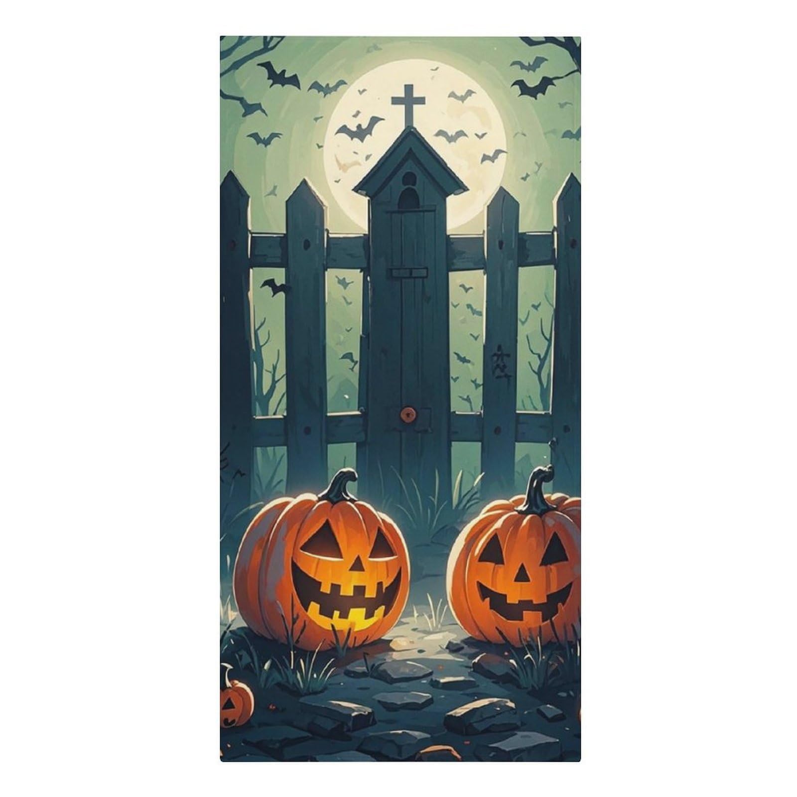 QMNLKH Halloween Pumpkins Beach Towel for Women, Large Microfiber Pool Towel for Men, Absorbent Swim Towels for Home, Lightweight Bath Towels for Camping, Yoga, 30.3"x61.4"
