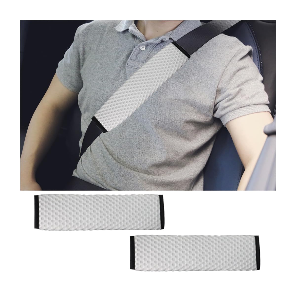Osilly 2Pcs Car Seat Belt Covers, Mesh Universal Seatbelt Shoulder Strap Protector, Breathable Auto Seat Belt Pads Cover, Harness Cushion for