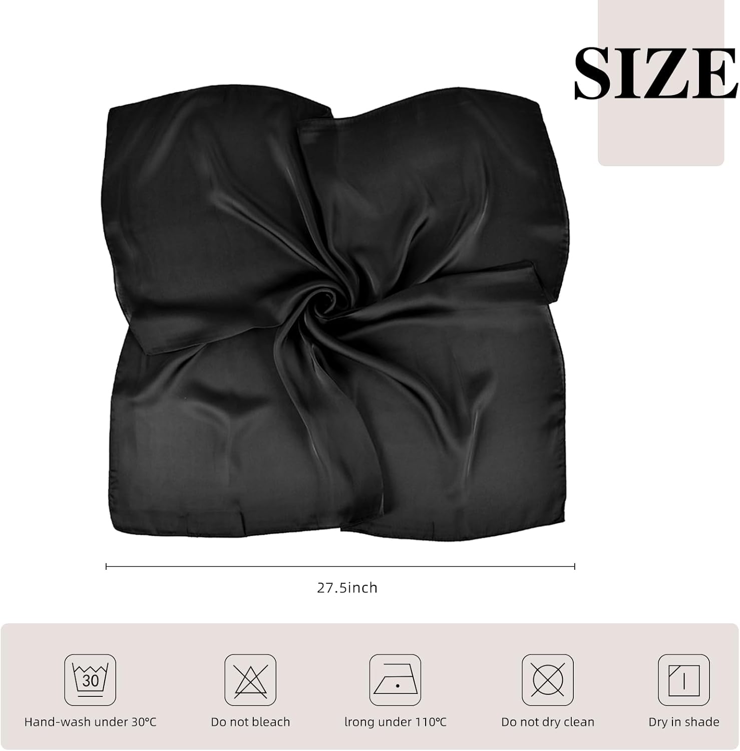 27.5 Inches Satin Head Scarf -Hair Scarf Silk Head Scarf Silk Bandana Hair Wrap Neck Scarf for Women Men - Image 6