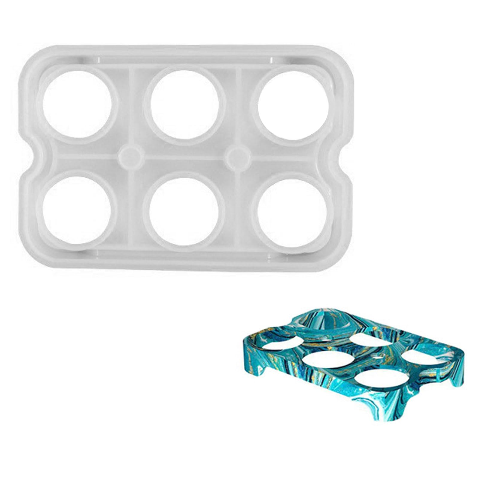 CRFFZ Practical Silicone Eggs Organiser Mold 6 Grids Eggs Storage Tray Mold Suitable for Refrigerator Use Holder