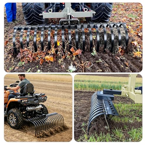 3 Pack Rock Rake Tines with 6 Bolts, 1” x 5/16” Heavy Duty Steel Landscape Rake Tines Teeth Replacement for Landscape Rakes, Black Dual-Hole Design, Fits Most Landscape Rakes by Hanezo - Used condition - Image 7