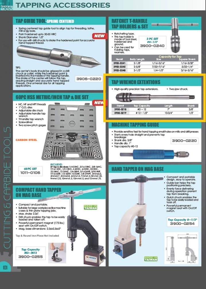 HHIP 3900-0219 Tap Wrench Extension, 10-3/4 (Pack of 2)