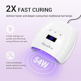 MelodySusie Professional UV LED Nail Lamp, P-Plus30I High Efficient Nail Dryer with 3 Timers & Detachable Base Cures All Hard Gels, Especially Rhinestone Glue, Solid & Liner Gel Polishes
