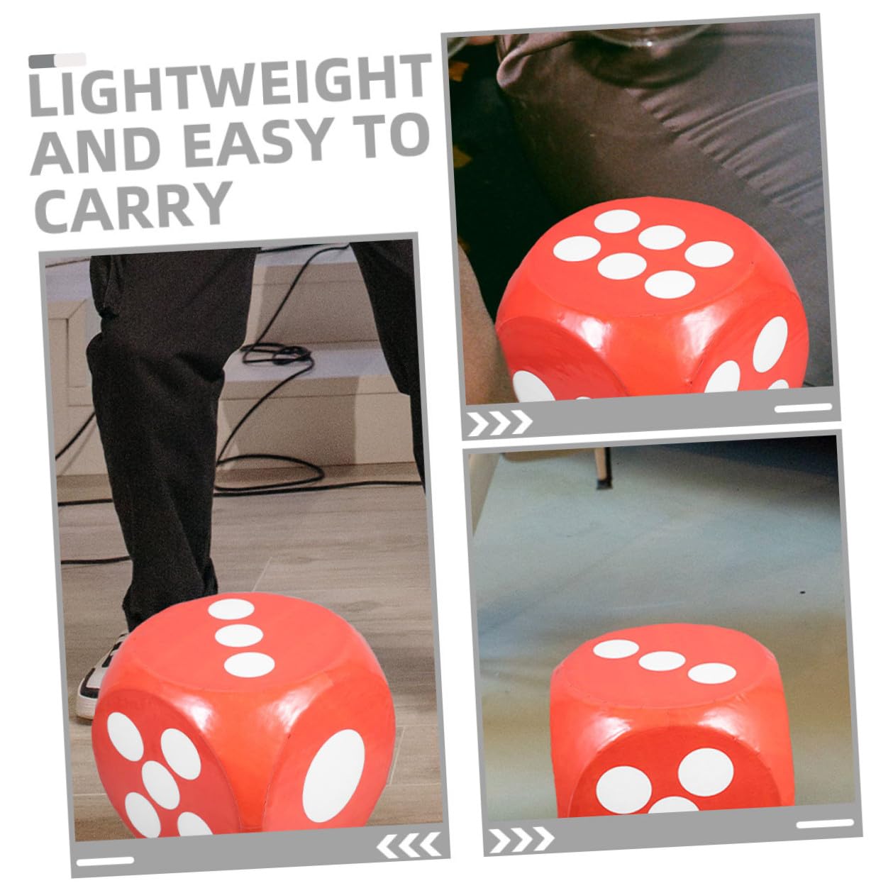 Dados de Espuma Gigantes Rojos de Seis Caras para Juegos y Fiestas Material Seguro y Tamaño Jumbo para Diversión Familiar
