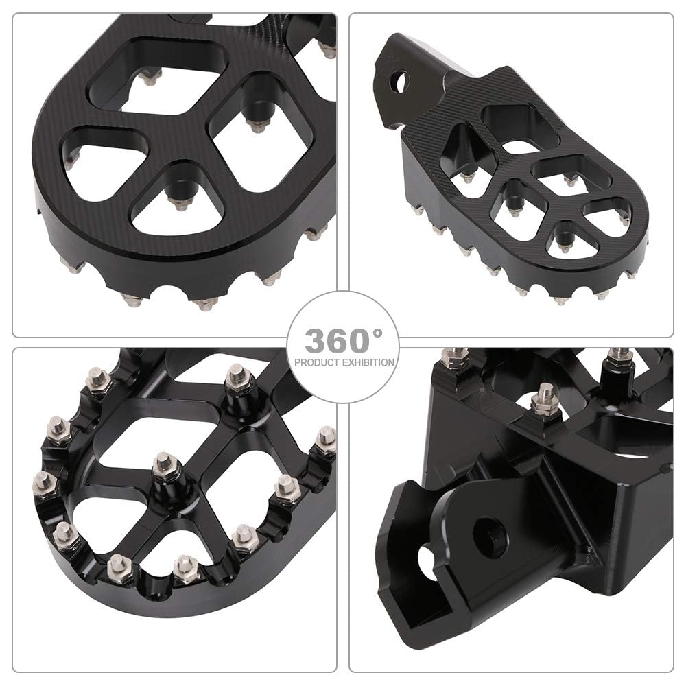 IUVWISN Dirt Bike Foot Pegs - Wider CNC Aluminum Pedals For CRF, XR, HAWK Models (Red) - View #3