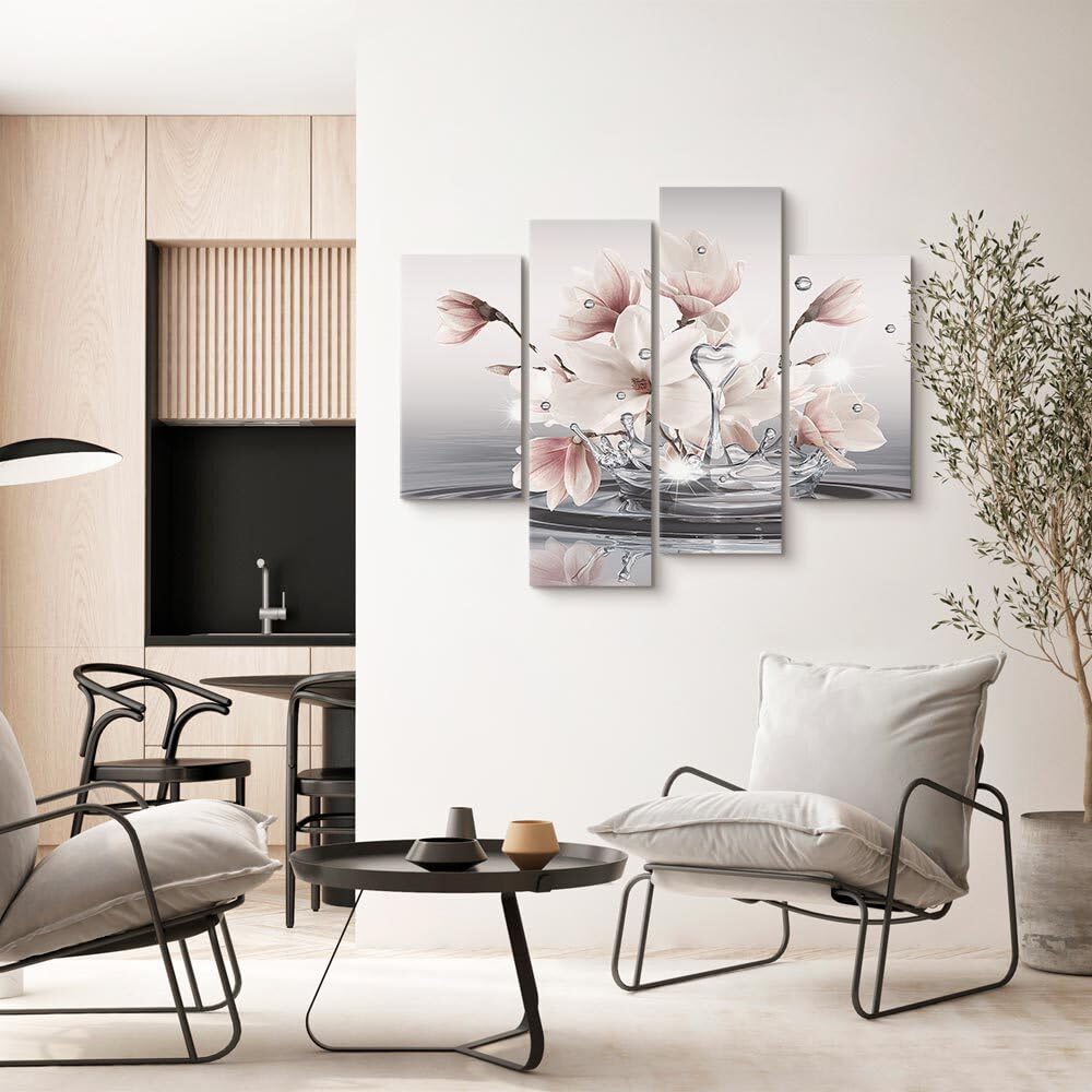 Decomonkey Impression Sur Toile Intissé Fleurs 90x60 Cm - Tableau Décoration Murale Salon Nature