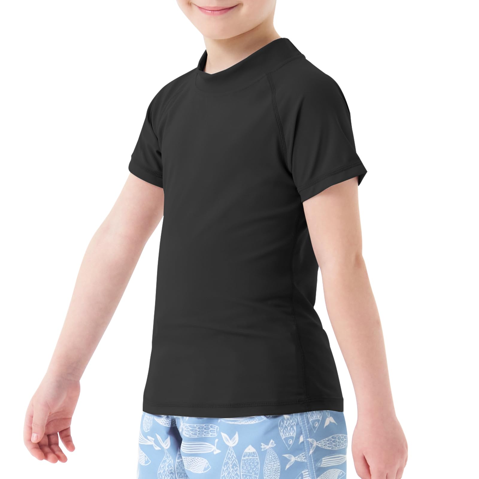 MEETWEE Jungen Schwimm Kurzarm/Langarm Shirt Kinder Schwimm UV Tshirt Kinder Badeshirt RashWeste Surfen Tshirt Schnelltrocknend Strand Shirt Wassersport Top