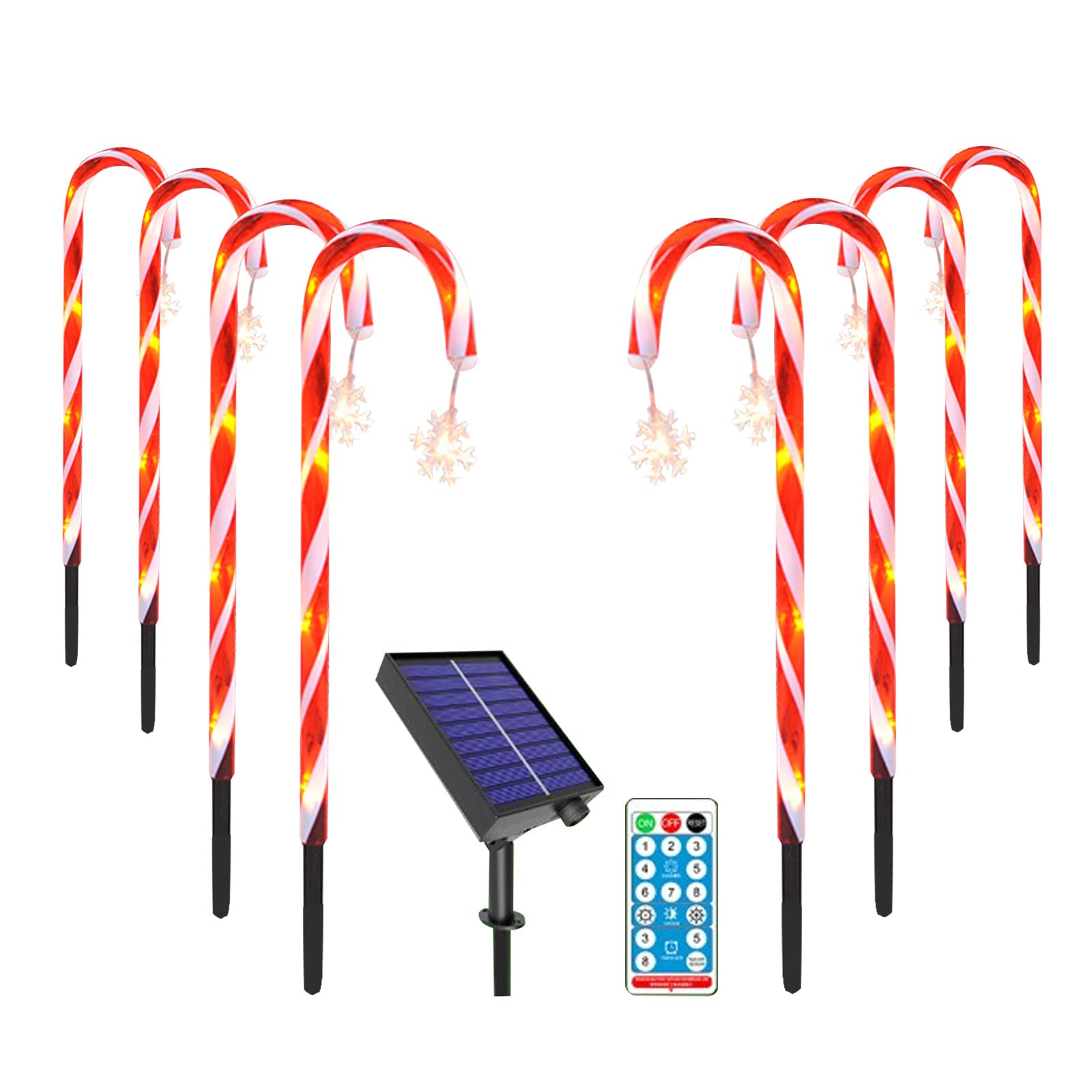 Amazon.co.jp: ソーラー クリスマス デコレーション 8個パック