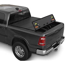 Hard 4-Fold Truck Bed Tonneau Cover for 09-14 Ford F150 Bed 5.5 / 66" | Heavy-duty honeycomb aluminum, 400lbs load, LED light, waterproof, rattle-free, rustproof, non-flareside, no-drill.