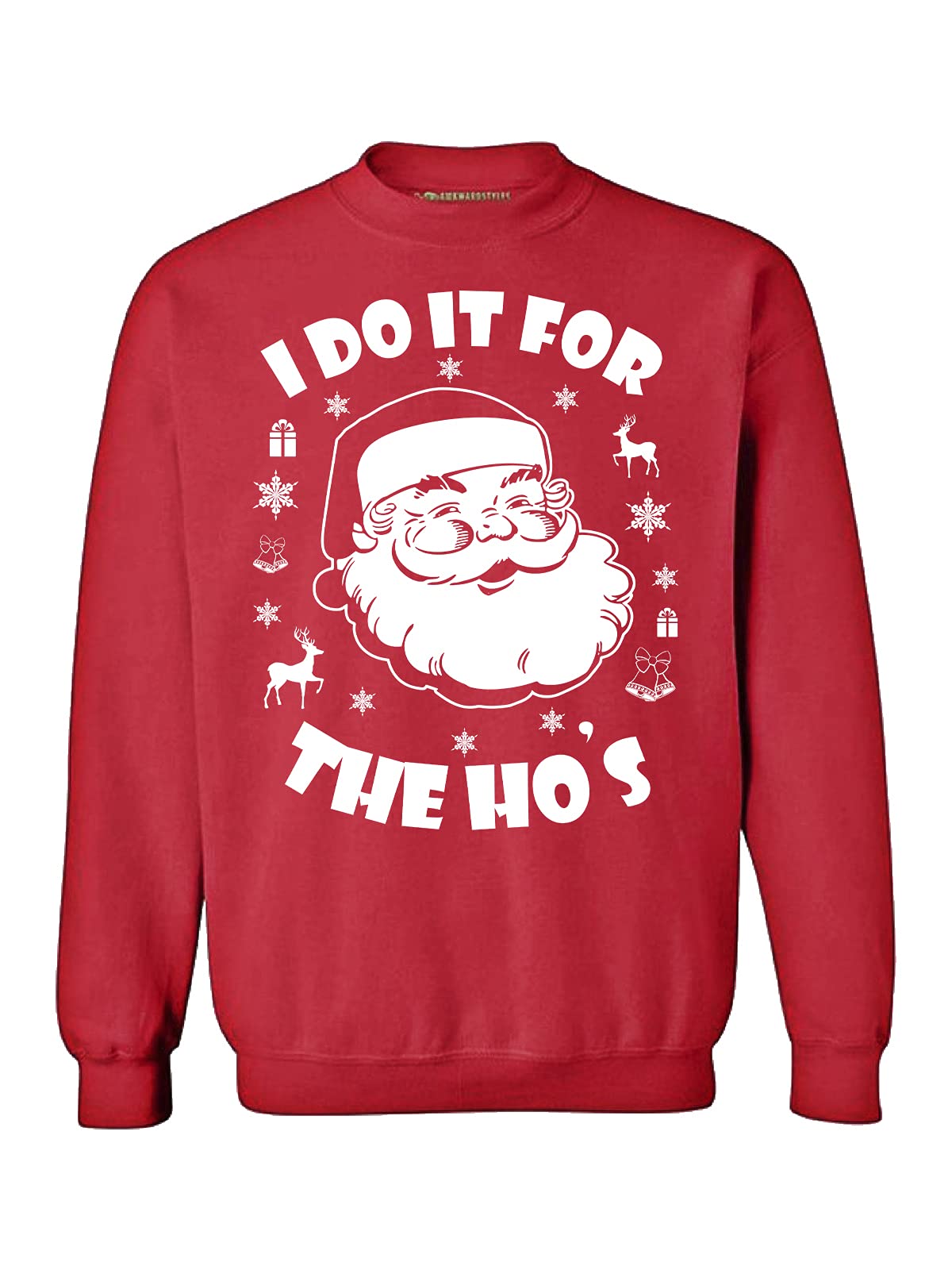 Awkward StylesI Do It for The Hos Sweatshirt Ugly Christmas Sweatshirt Funny Santa Sweater