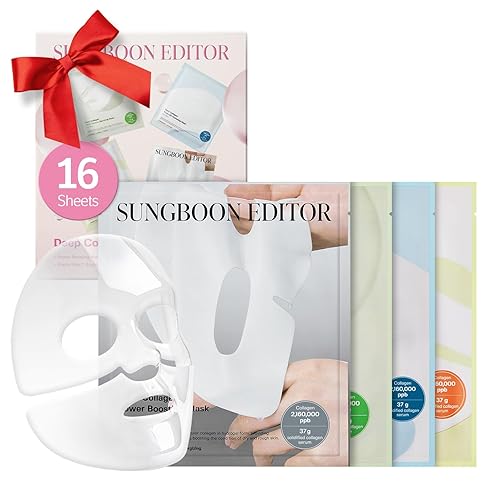 SUNGBOON EDITOR Deep Collagen STARTER KIT, Real Collagen 2,160,000ppb | Glass Skin, Elasticity, Moisturizing, Calming, Uneven Skin, Overnight Face Mask,TikTok trend items, Korean Skin Care, 37gx16ea