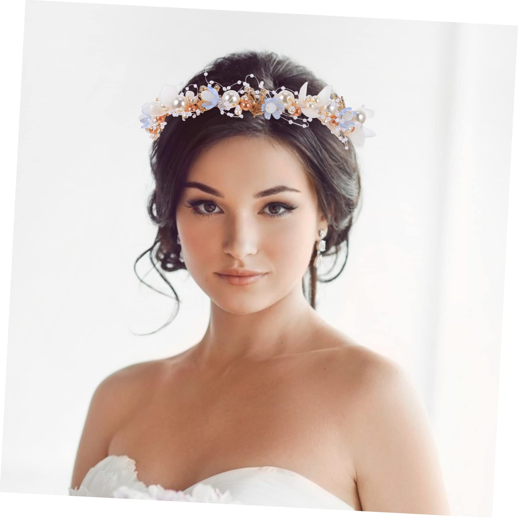 MAGICLULU 4 Piezas diadema flores diadema decorativa velos para novias decoración fiesta trajes niña tiara diadema Tocado mujer manual flor Mosaico ropa