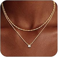 Trendy 14K Gold Plated Layered Necklace Set for Women - Heart CZ Pendant, Coin Choker, Circle CZ, Pearl & Chain Stack