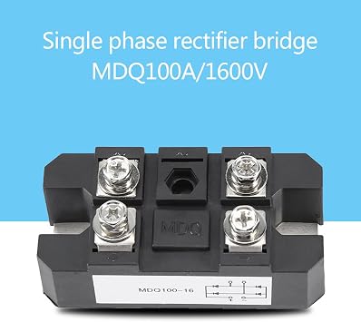 Single Phase Bridge Rectifier, 100A 1600V VRRM,4-Terminal High Power AC to DC Converter Module with Low Voltage Drop,Diode Bridge Rectifier Power Module for Industrial
