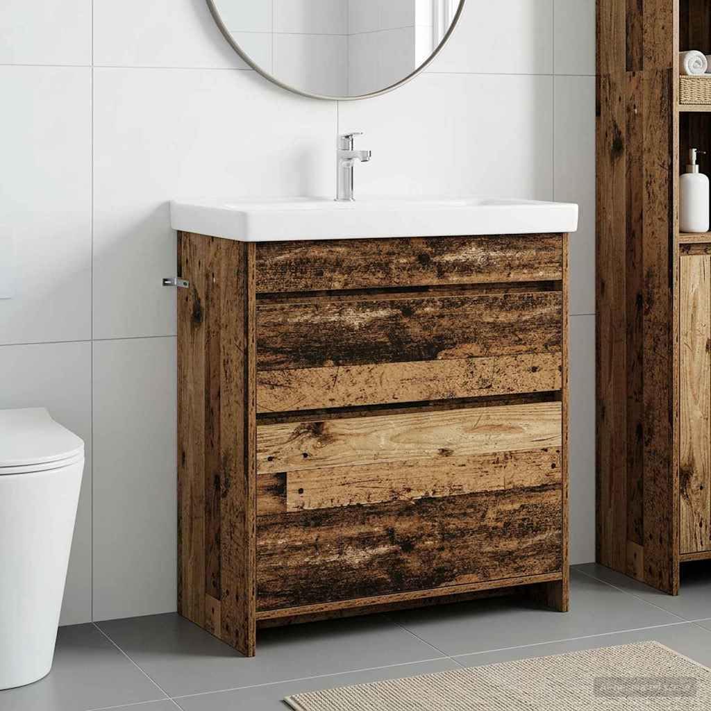vidaXL Szafka pod zlewem w łazience Stare drewno 78,5 x 37,5 x 81 cm