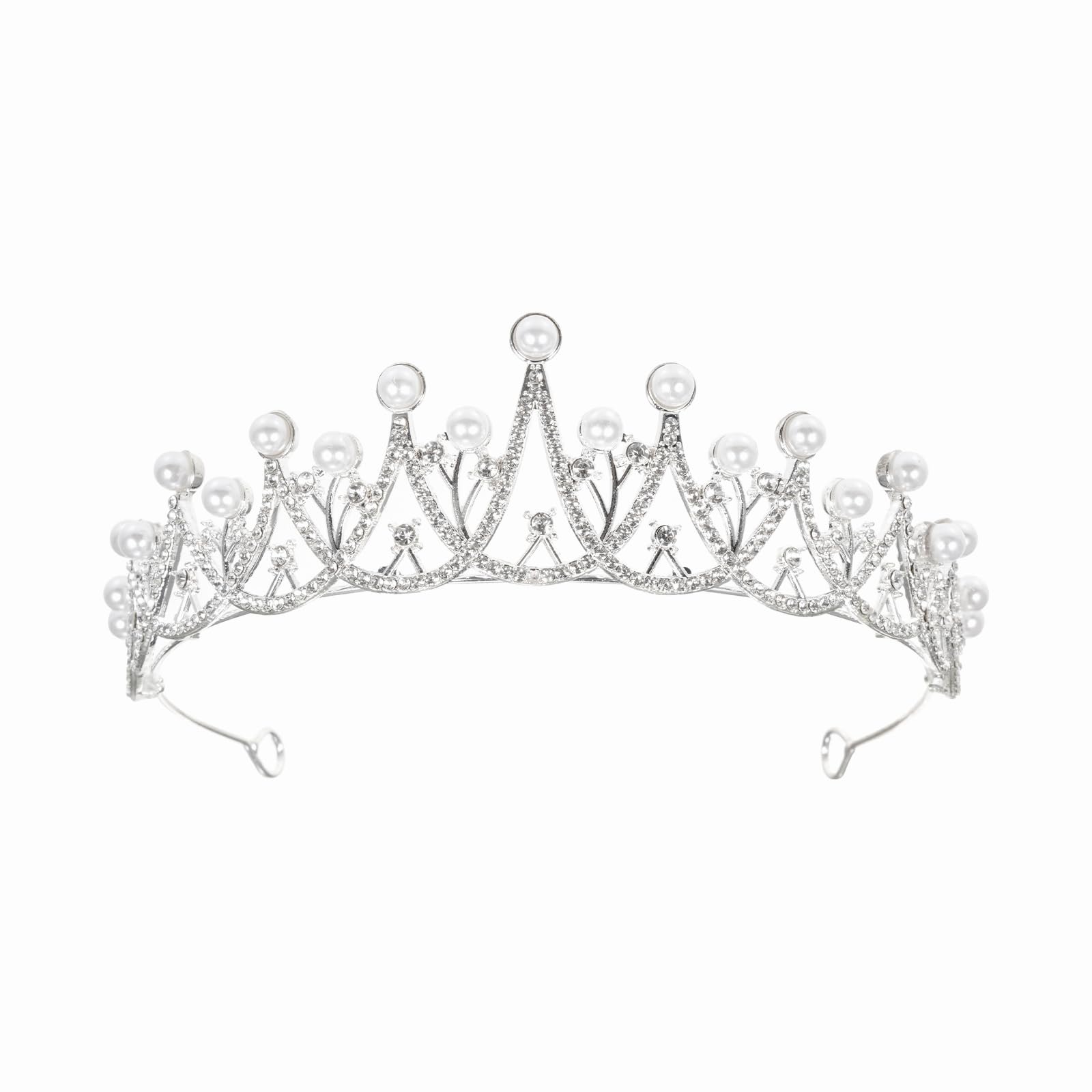 Silver Sparkly Glitter Rhinestone Crystal Crown Crystal Tiara Crowns Alloy Bridal Wedding Party Prom Rhinestone Headbands for Brides Bridesmaids Women Girls Teens Kids