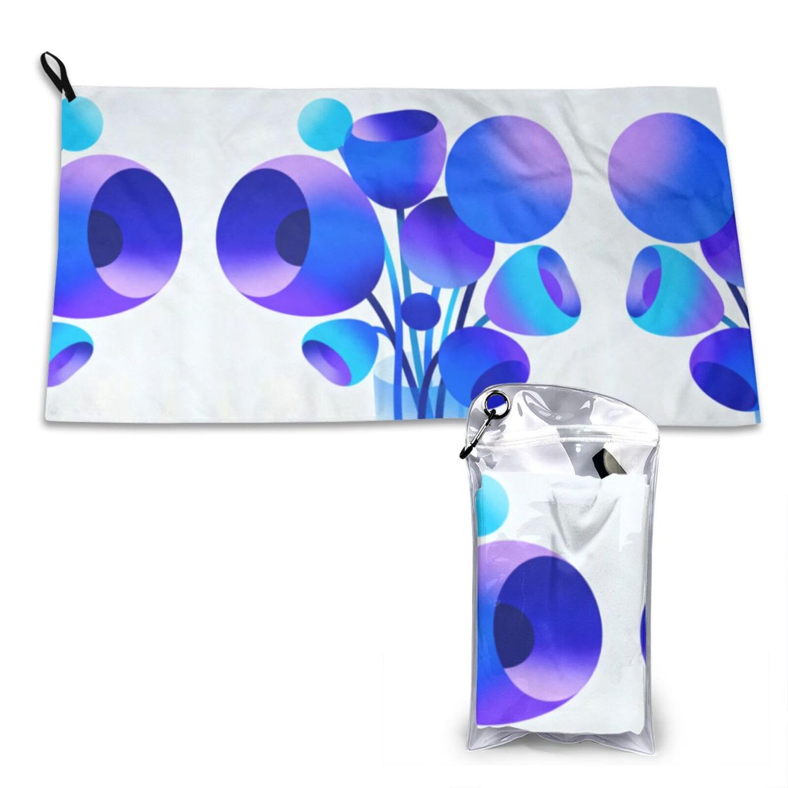 DUYKIMQW Light blue purple bouquet Print Quick Dry Towel 16x31.5in White