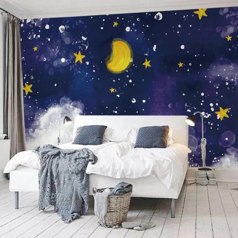 Papier peint 3D lune et étoile pour transformer la chambre de bébé