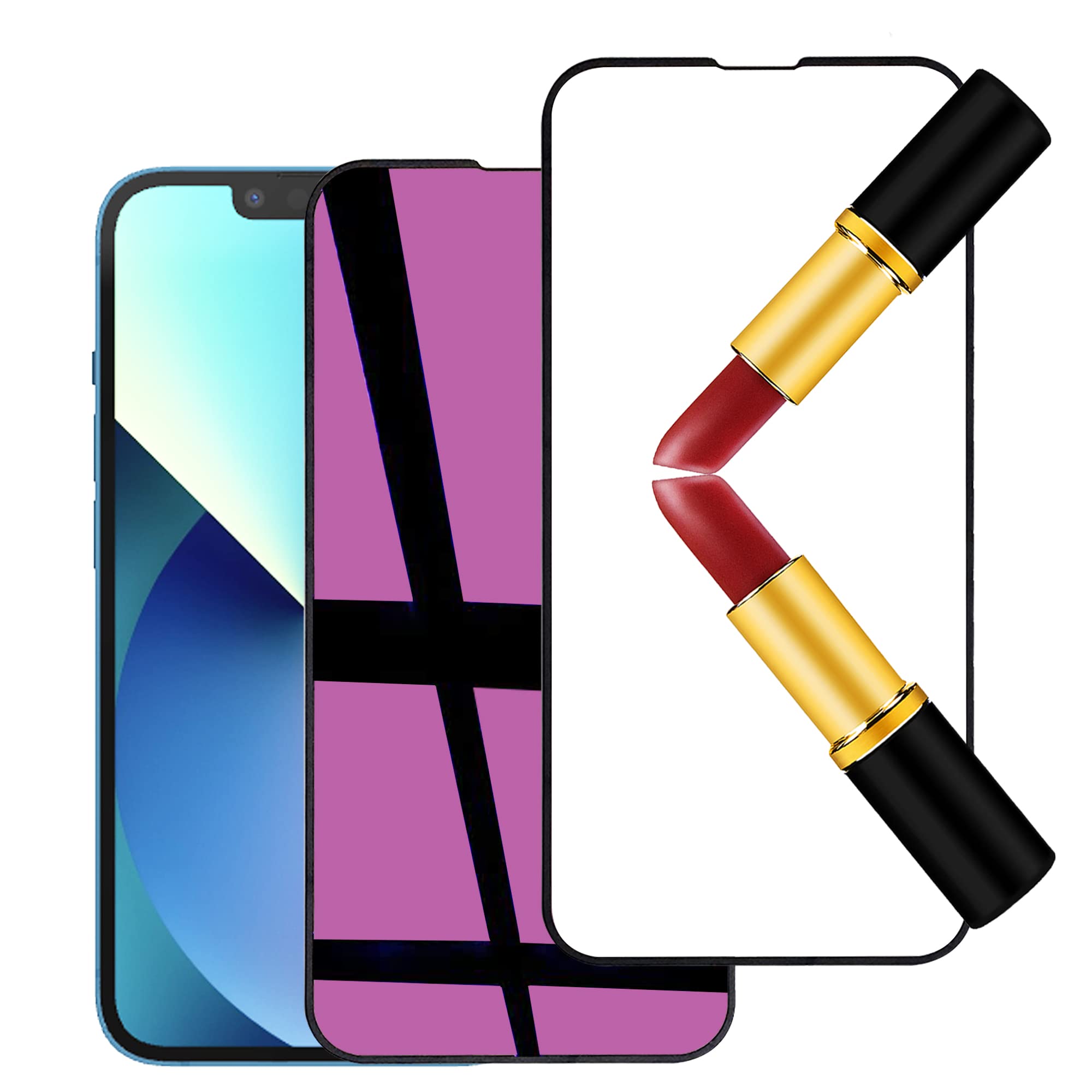 Umhlaba Compatible with iPhone 14 Screen Protector Mirror Tempered Glass Protective Full Coverage Front Film HD Clear Case Friendly 2 Pack 6.1 Inch