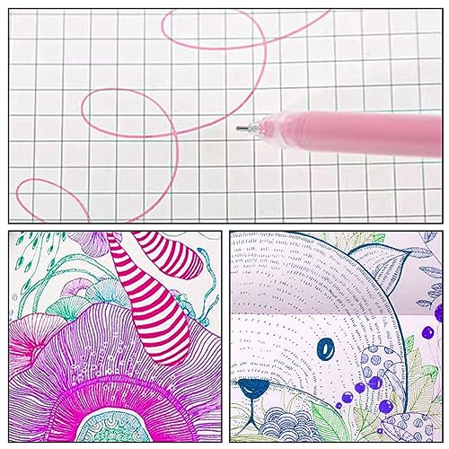 Set de 9 bolígrafos gel multicolor punta fina 0.5mm miniatura 5