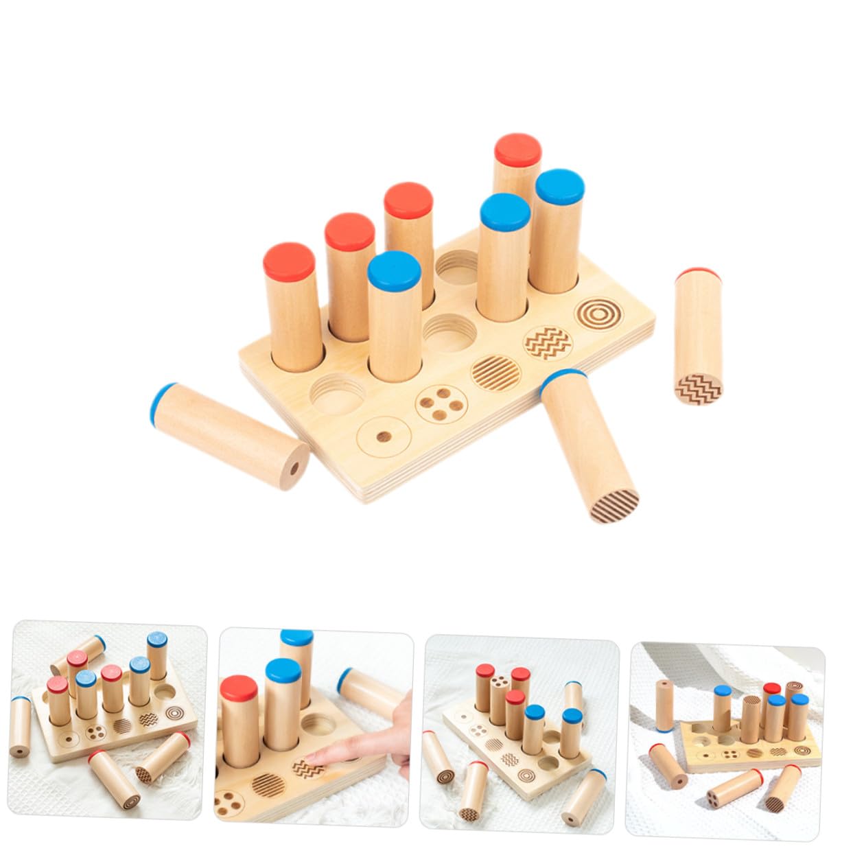 Juguete de Cilindros de Sonido Montessori, 1 Juego de Madera