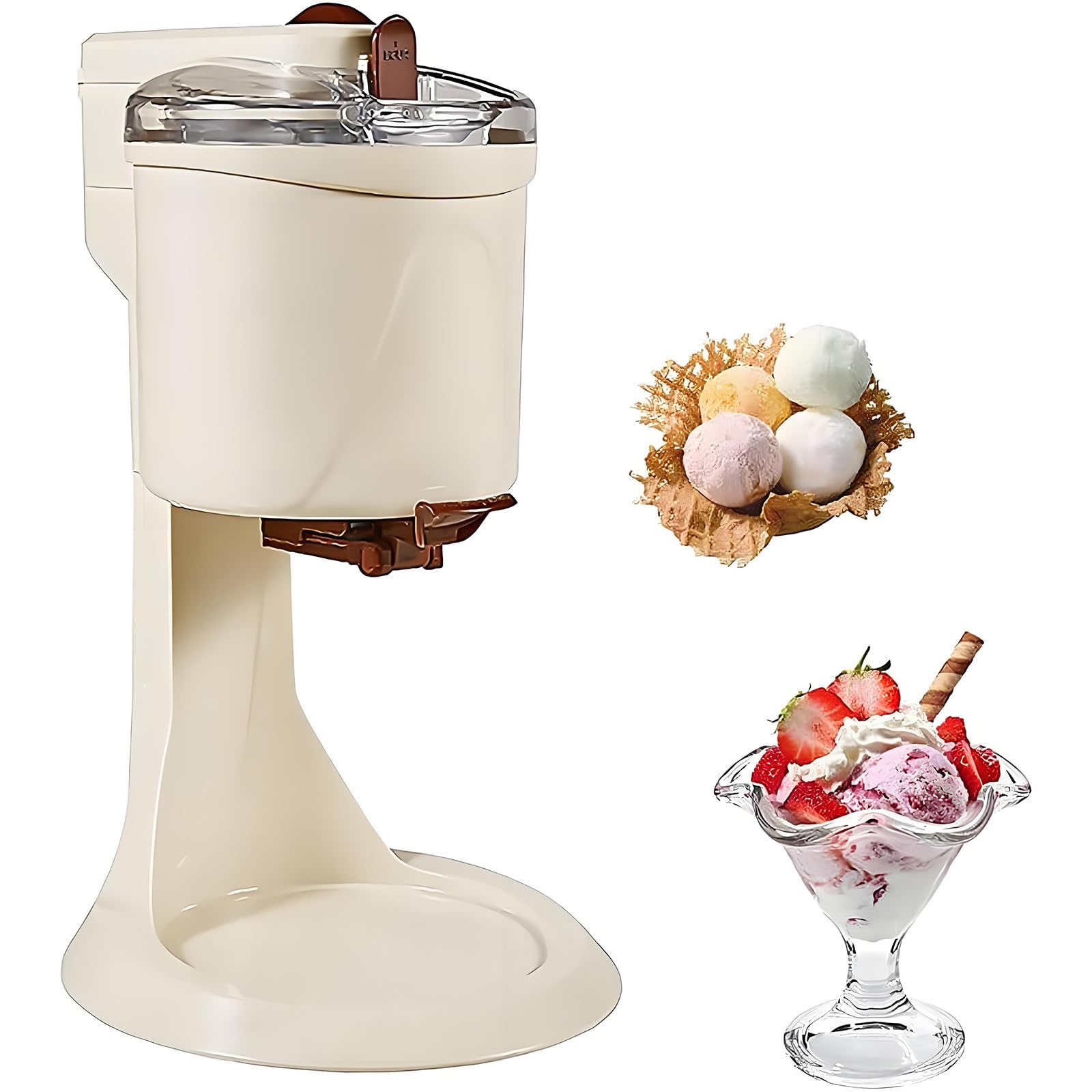 Sorbetière Générique pour Glace Italienne,Mini-Machine Automatique 1L pour Desserts Aux Fruits,Réalise Glaces Et Yaourts Maison,Fonctionnement Simple,Parfaite pour Un Usage Quotidien