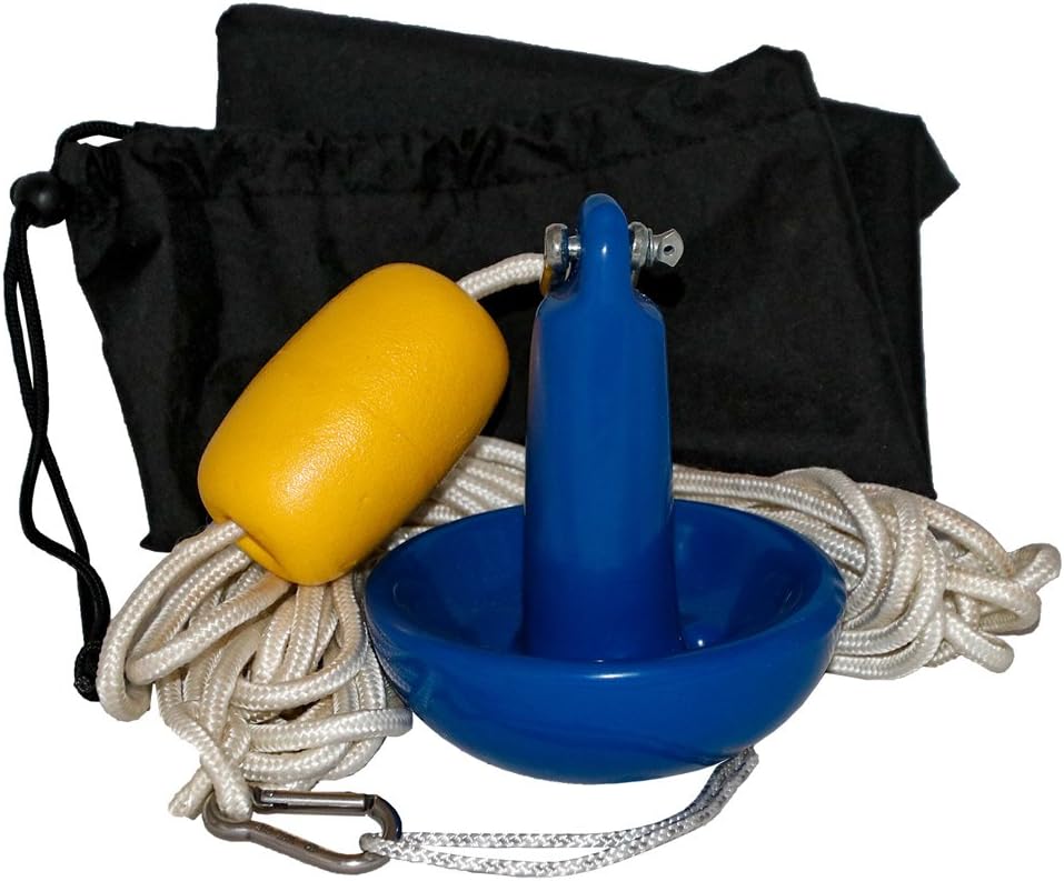 50010-1 SUP Anchor - 8 lb. Blue Vinyl Coated, 20' Nylon Rope, Float
