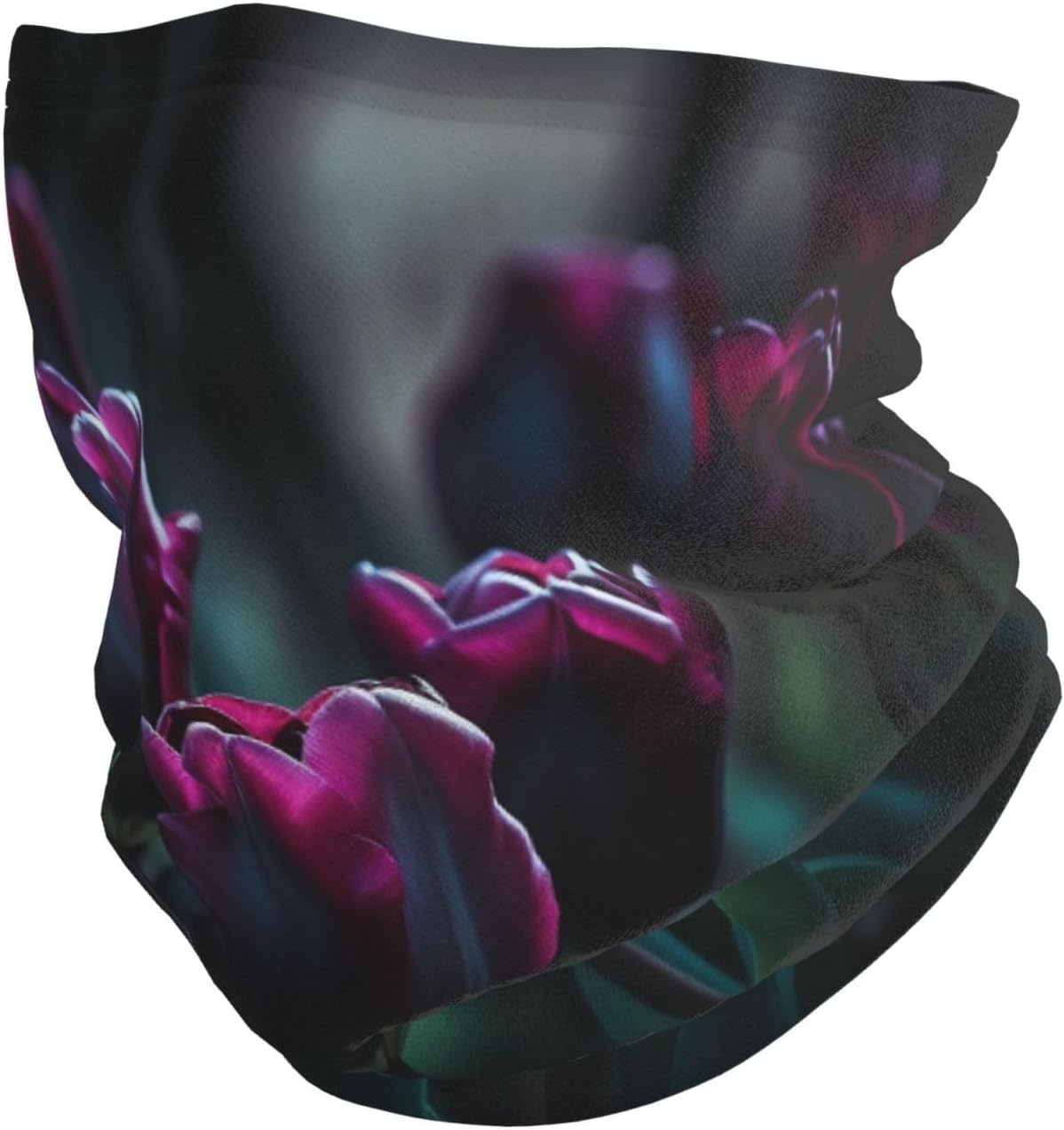 Winter Neck Warmer for Men Women, Blooming Purple Tulips Neck Gaiter UV Sun Protection Face Mask Windproof Cold Weather Face Cover Thermal Ski Mask Scarf for Outdoor Sports Bandana
