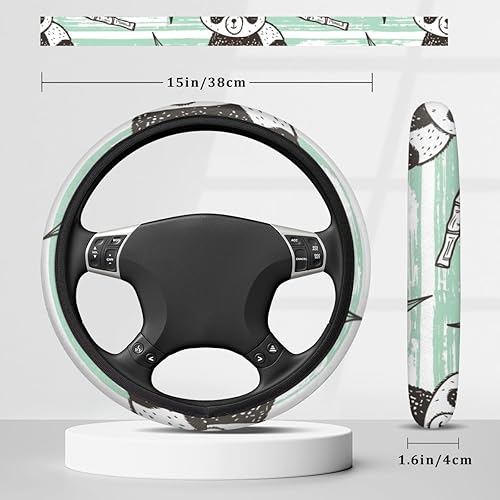 Miniatura 2 de Horchata Bacon Funda para volante de automóvil, antideslizante, suave, transpirable, universal, de 15 pulgadas, protector de volante de automóvil