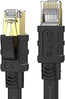 Vista 1 de Senetem Cat 8 Ethernet Cable 30FT, High Speed 40Gbps 2000Mhz Flat Internet Network Patch Cord, RJ45 Shielded Outdoor&Indoor LAN Cable, Compatible