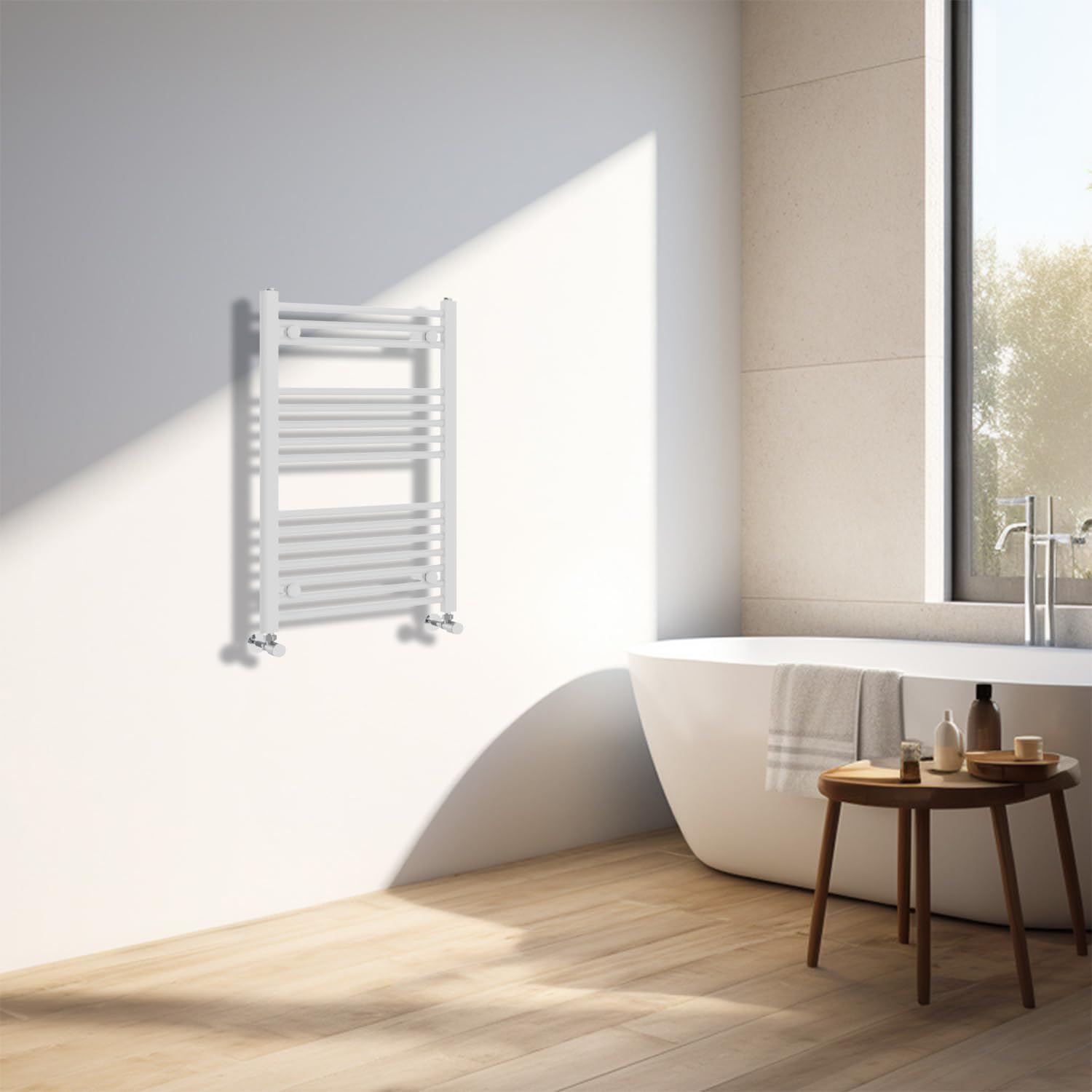 Radiador toallero recto para mantener tu baño cálido y toallas secas en invierno